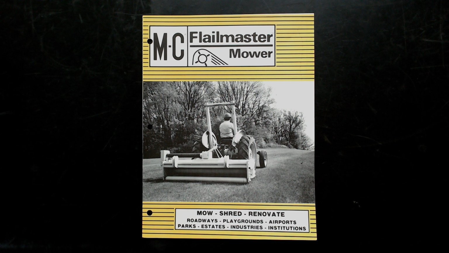 M-C Flailmaster Mower Vintage Agricultural Brochure 1985 Yellow Black