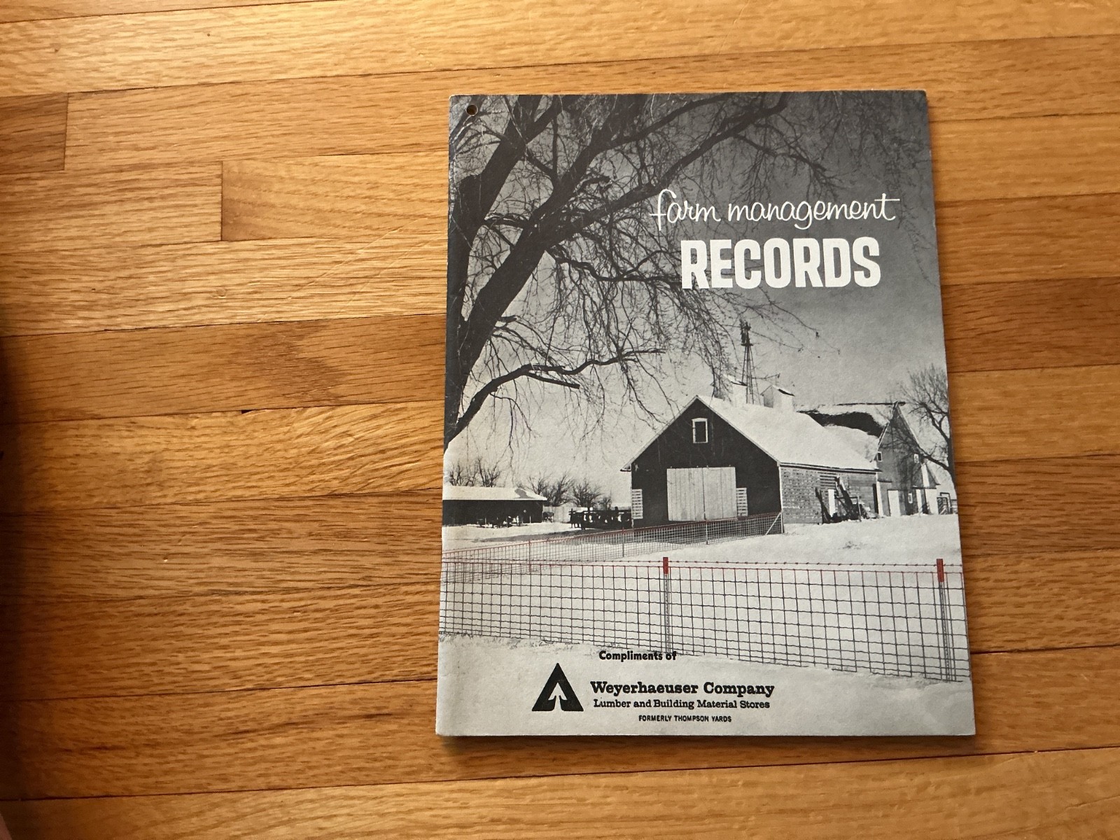 Vintage Weyerhaeuser Co. Farm Records Book