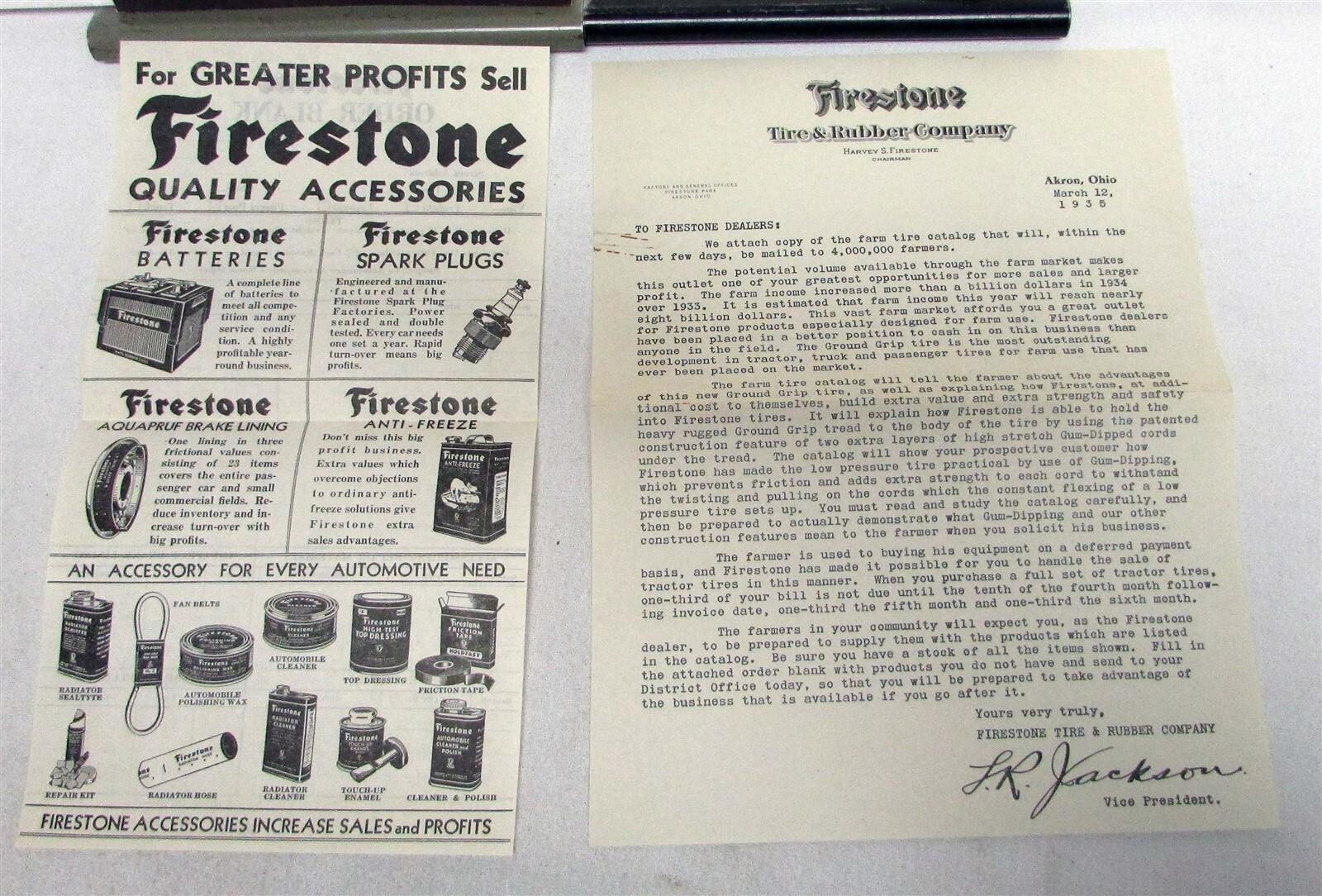 1935 Firestone Tractor Tires Chart Specifications Agriculture Sales Catalog