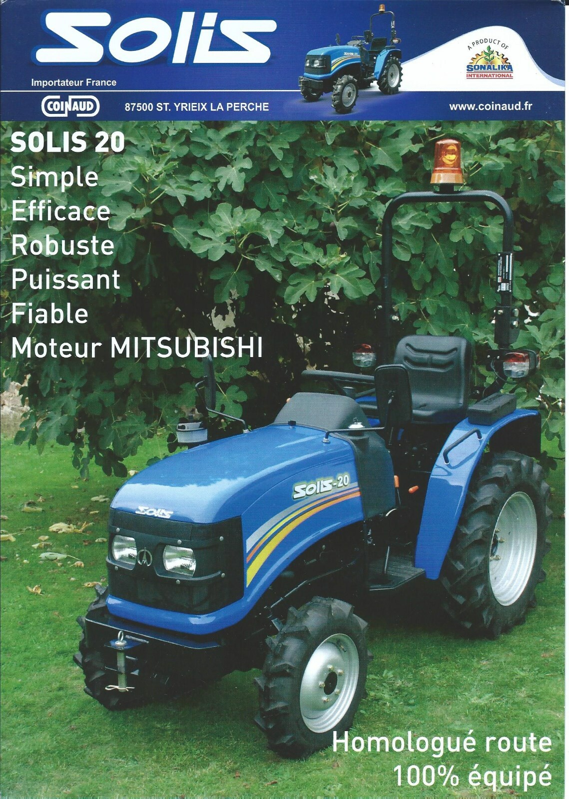 Farm Tractor Data Sheet – Solis – 20 – FRENCH language – Brochure (F6730)
