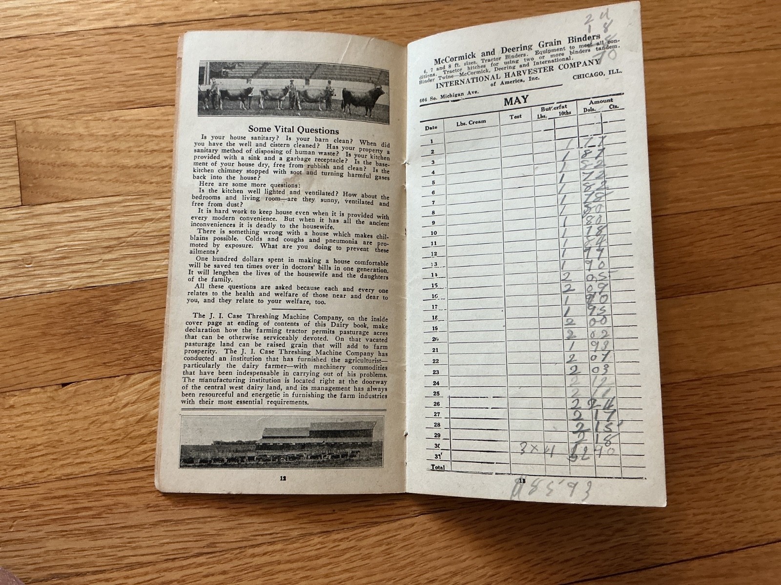 Vtg, 1956 Farm Acct. Record Book – Citizens State Bank, Green Isle, Minnesota