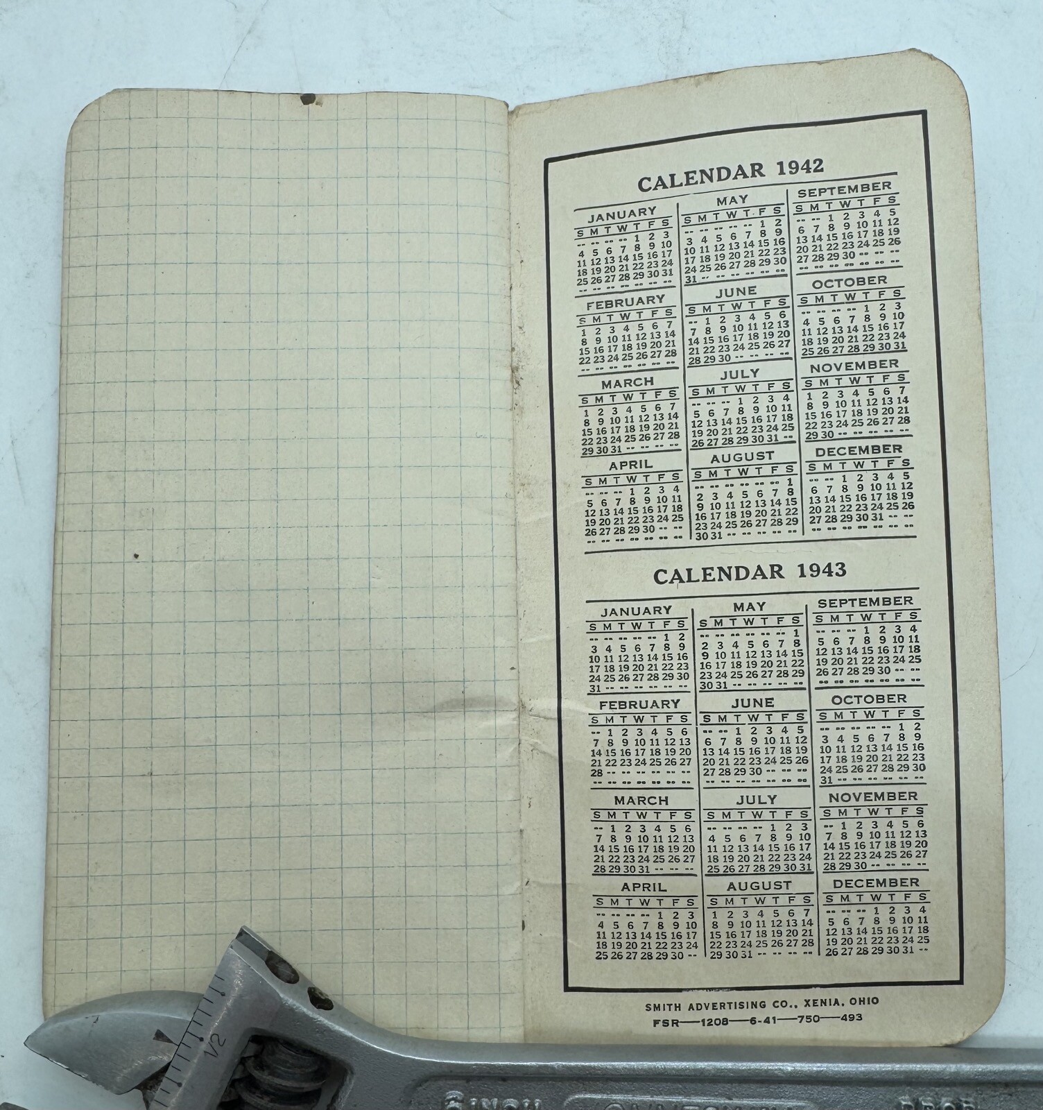 1942 Plymouth Twine Advertising Pocket Notebook with Calendar