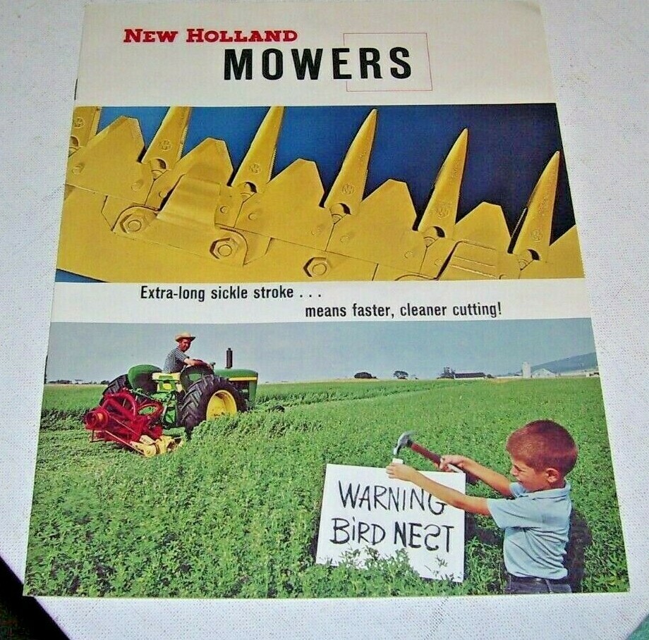 NEW HOLLAND MOWERS SALES BROCHURE, 1965, Models 45 46 47 450 455, ORIGINAL