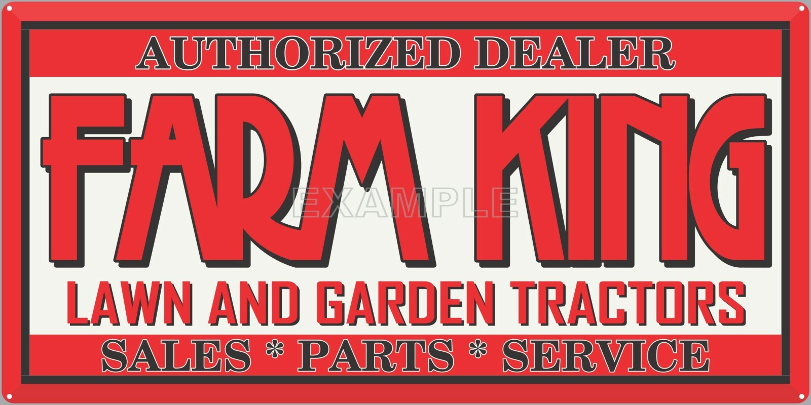 FARM KING GARDEN TRACTORS DEALER OLD VINTAGE SIGN REMAKE ALUMINUM SIZE OPTIONS