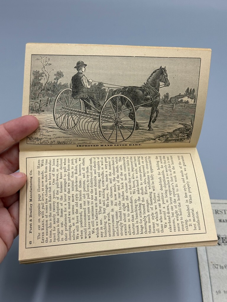 1878 FURST & BRADLEY PLOWS Pocket Catalog Repair List FARM Antique Advertising