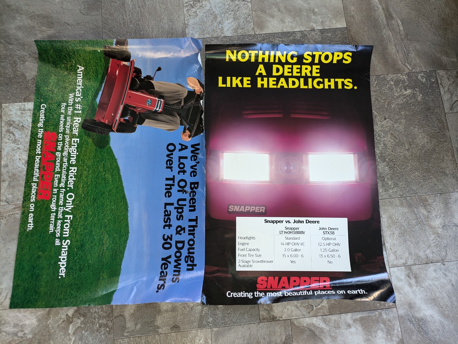 Snapper Mower Advertising Posters (2) 3&prime; X 2&prime;