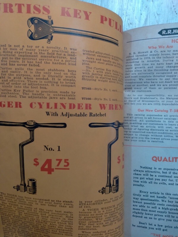 1938 R.R. Howell & Co. Thresher & Power Farming Supplies Saw Mill Accessories