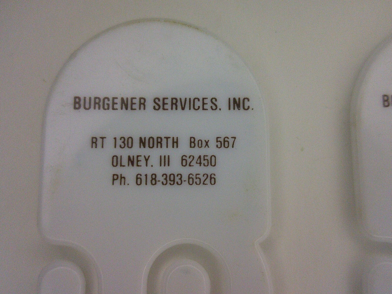 Burgener services Only, Ill 2 large plastic paper clips in excellent cond. Z150