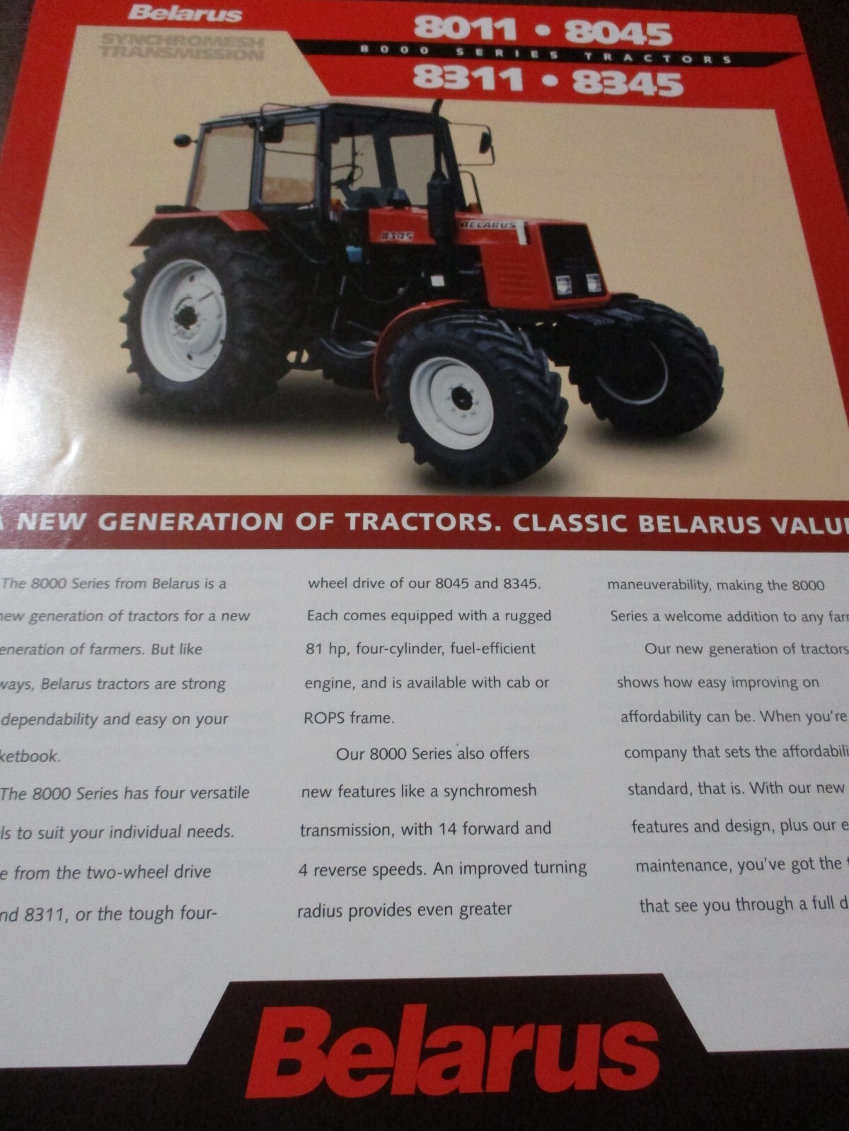 Belarus Tractors Sales/Specifications Brochures 7 items, Circa 1990&rsquo;s