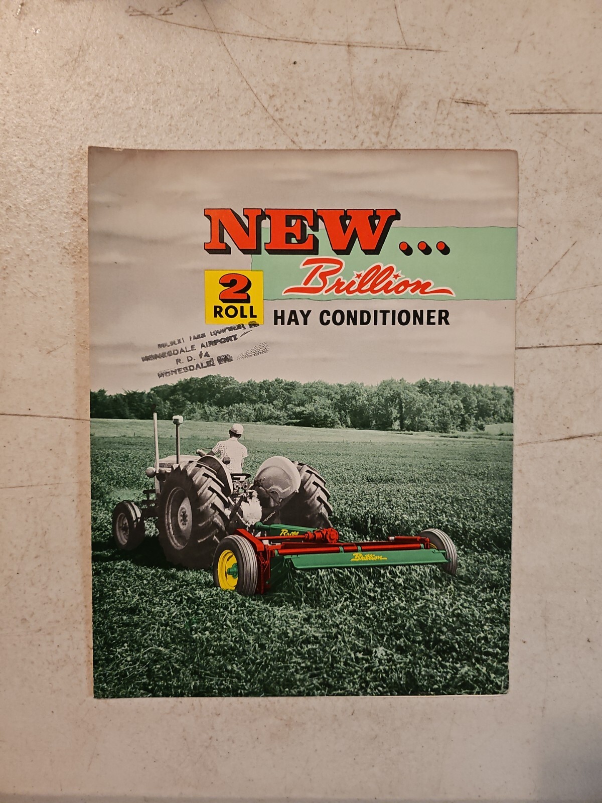 Vintage Brillion 2 Roll Hay Conditioner Advertising Folding Sales Brochure