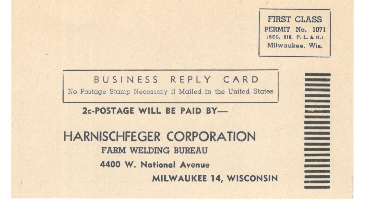 1948 P & H Dial-lectric Farm Welder, Harhischfeger Coporation, Milwaukee WI