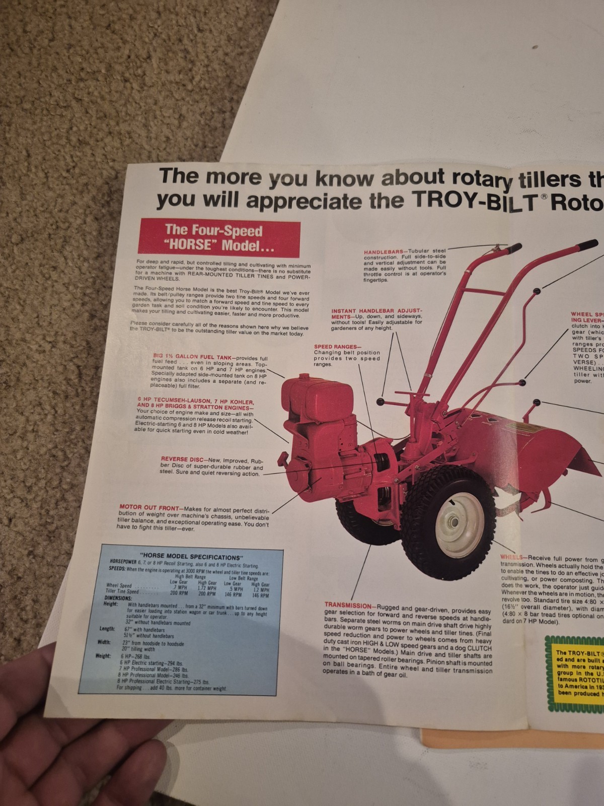 Vintage Troy Bilt Roto Tiller Power Composters Illustrated Brochure