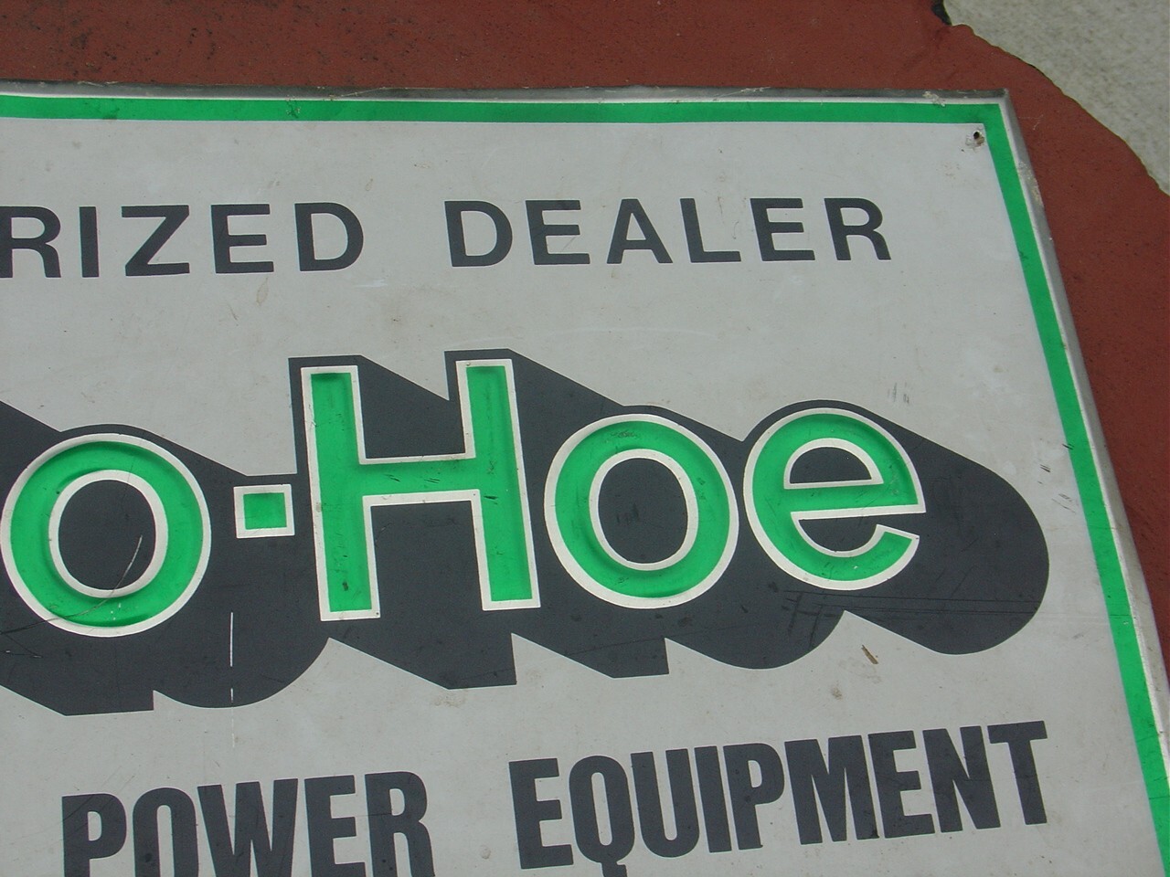 Vintage Roto-Hoe Outdoor Power Equipment Dealer Embossed Sign