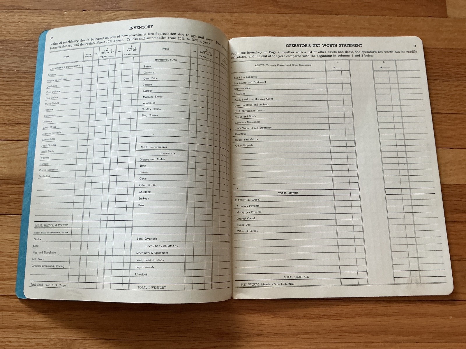 Vtg, 1949 Farm Acct. Record Book – Wieland Ford Dealership, Le Sueur, Minnesota