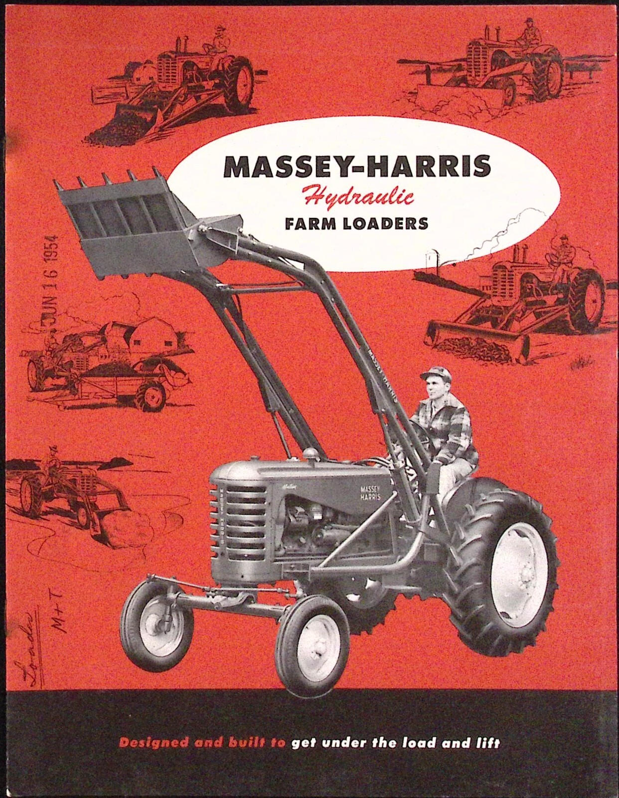 1954 Massey Harris Hydraulic Farm Loaders No.2 No.5 No.10 Dealer Brochure