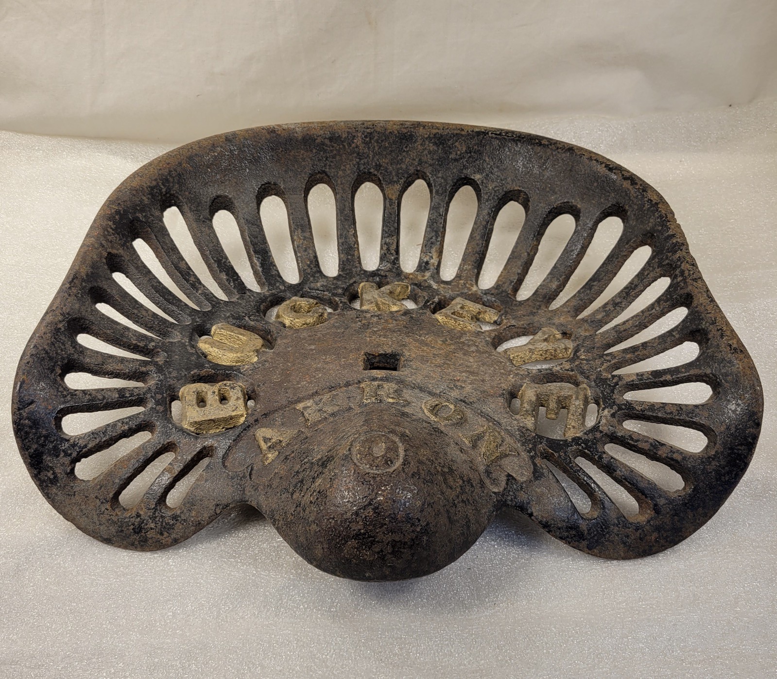 Rare Cast Iron Aultman Miller & Co. Buckeye Akron Farm Implement Tractor Seat