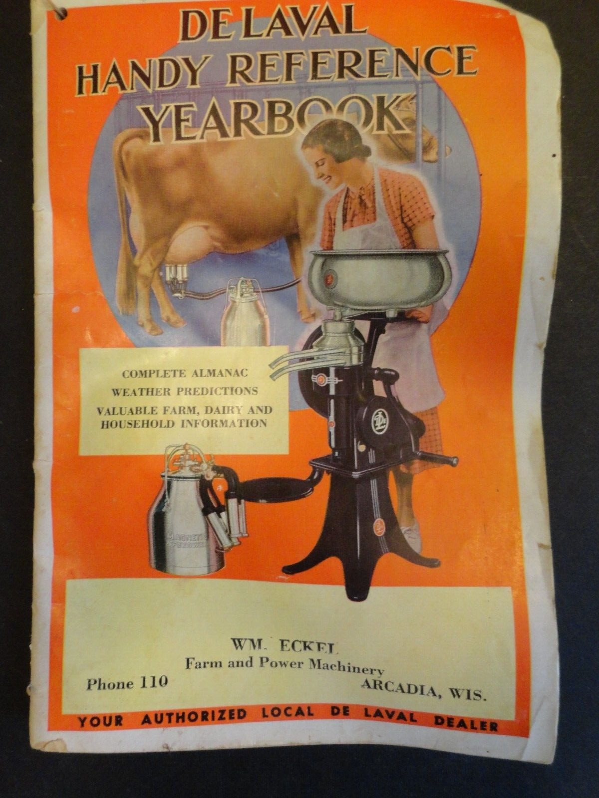 1941 DE LAVAL HANDY REFERENCE YEARBOOK DAIRY FARM SEPARATOR MILKER ARCADIA WI