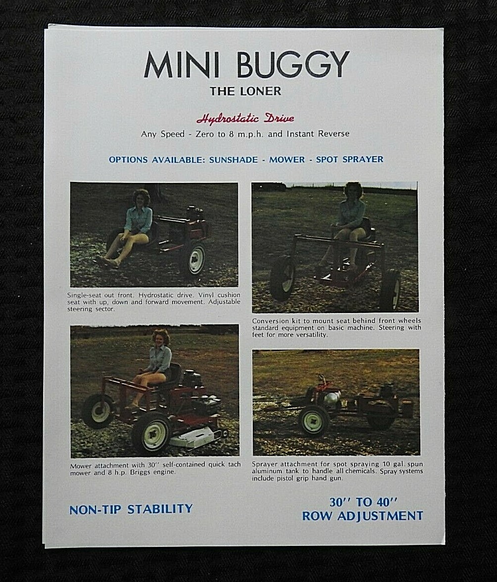 1979 « BEAN BUGGY » GRAU ENTERPRISES CEDAR RAPIDS IA IOWA SALES BROCHURE NICE