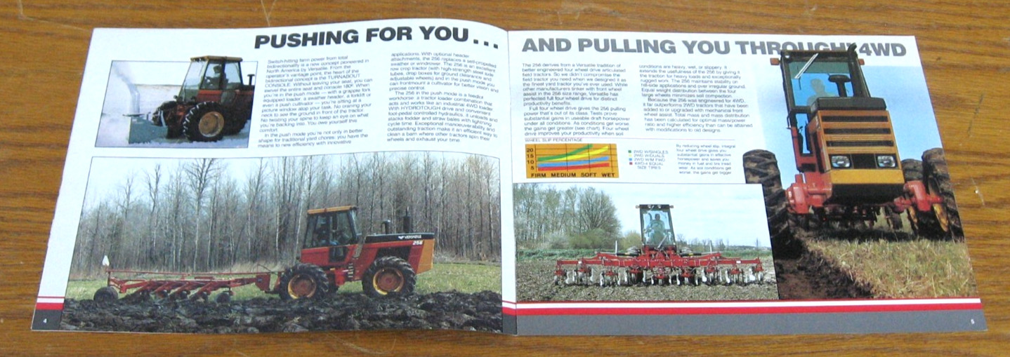 VINTAGE 1984 VERSATILE TRACTOR 256 4 WHEEL DRIVE BROCHURE SALES CATALOG