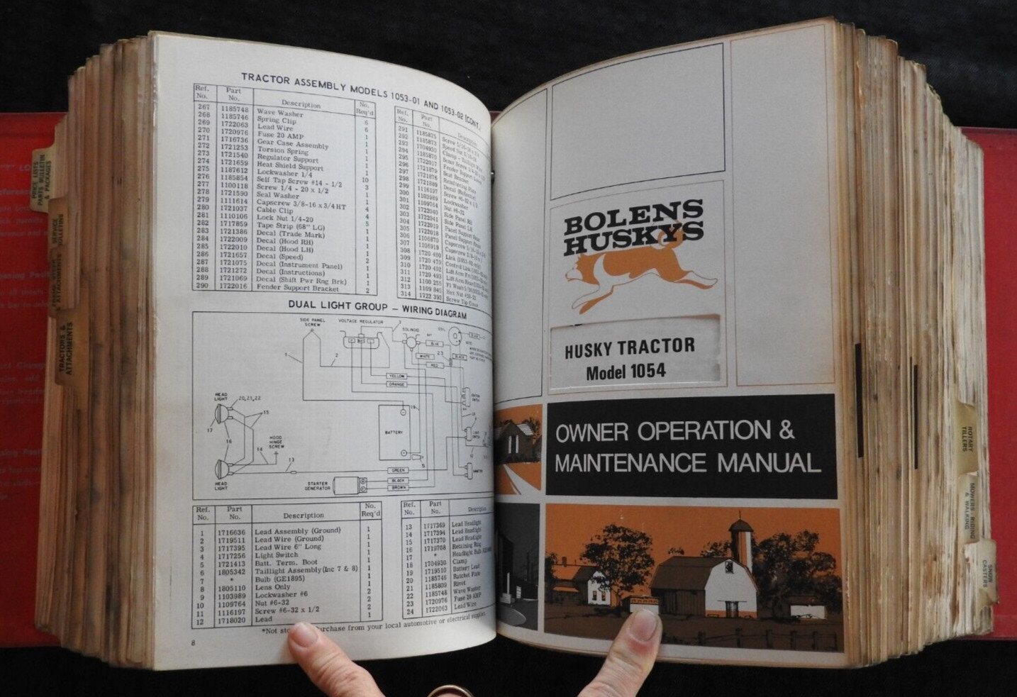 1961-72 Bolens Husky Lawn Tractor Dealer Master Operators Parts Manuals w/Prices