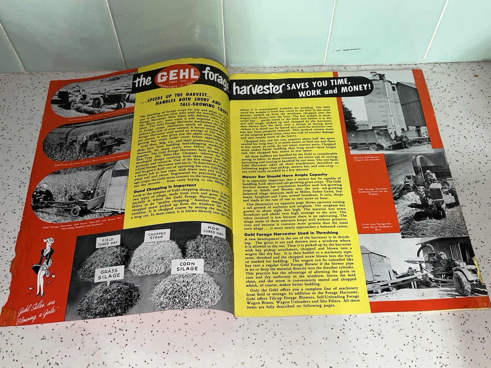 Vintage 1950s Gehl Forage Harvester Letter Sized Booklet Advertiser 15 pages USA