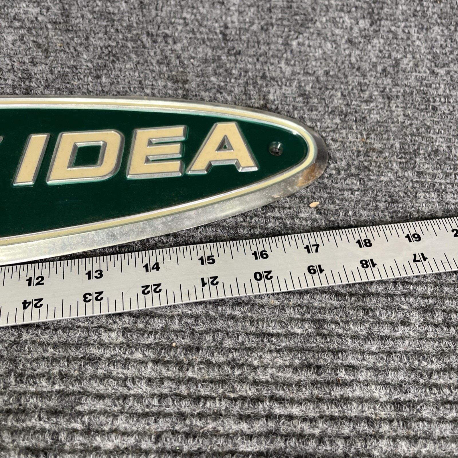 VINTAGE AVCO NEW IDEA FARM EQUIPTMENT SIGN EMBOSSED ALUMINUM IMPLEMENT ADVERTIZE