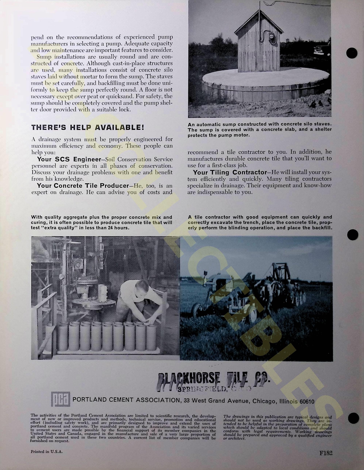 Vintage Farm Brochure 1966 Portland Cement Concrete for Agriculture
