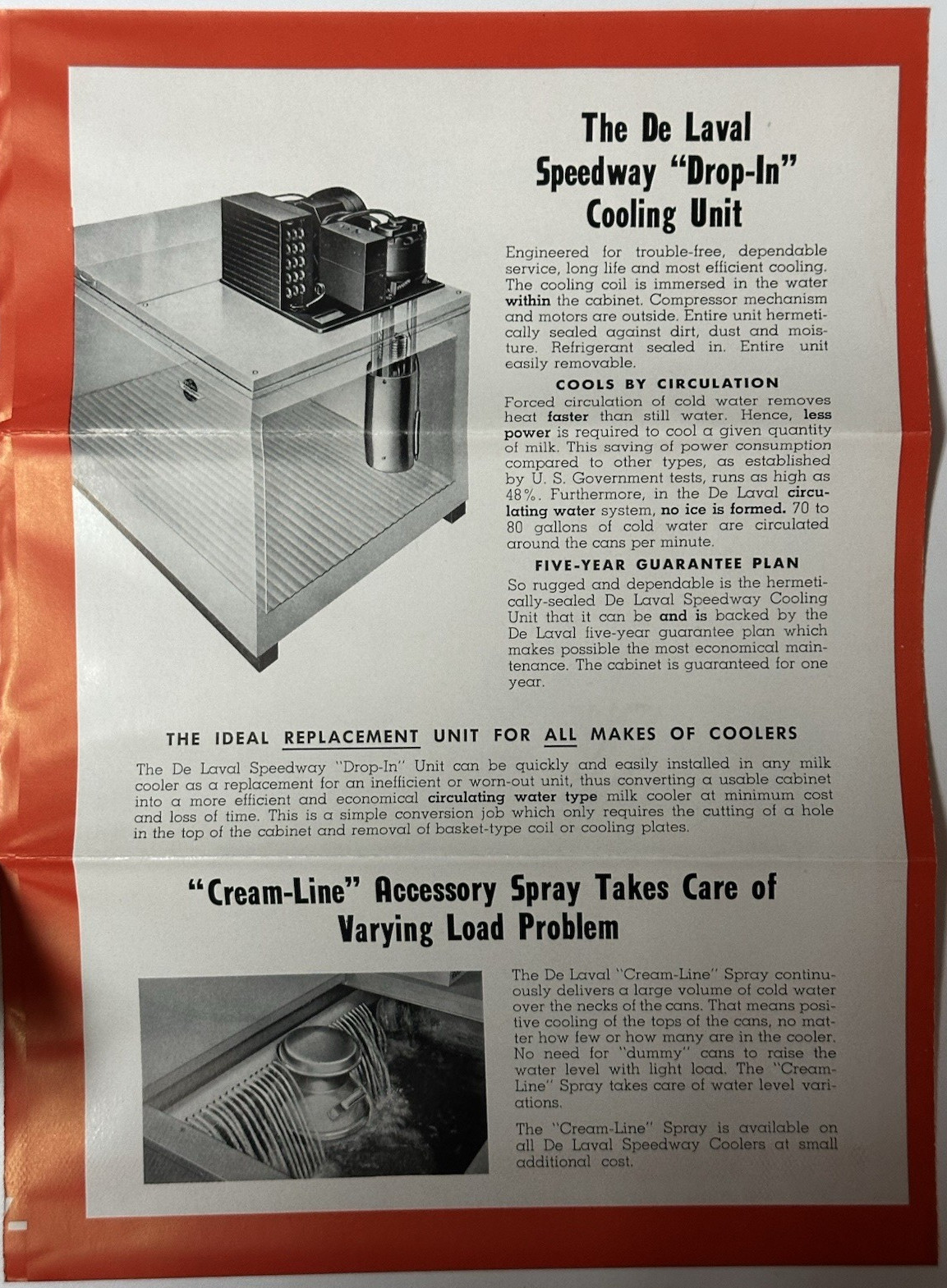 1949 De Laval Speedway Milk Cooler pamphlet (22A)