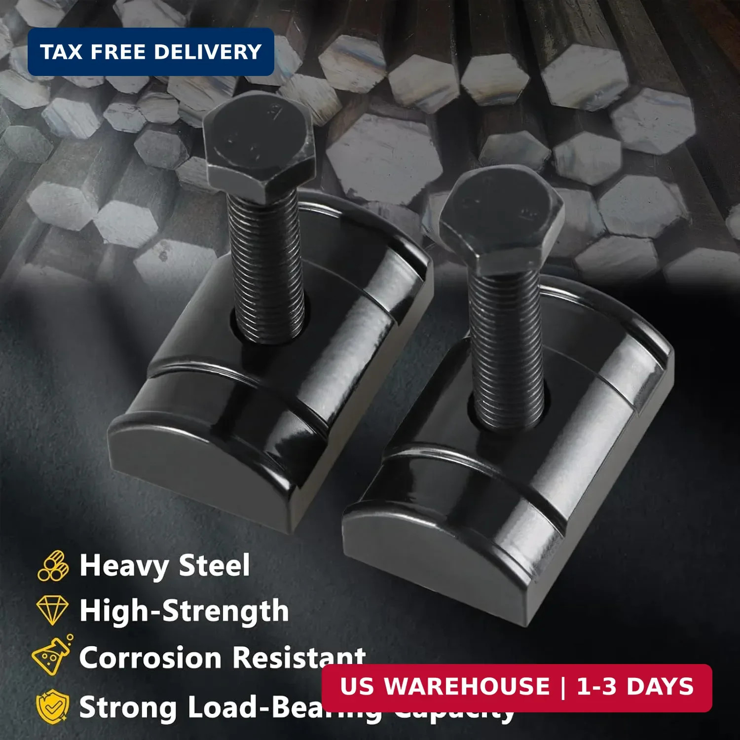 2PCS Torsion Bar Key Adjuster Block Nuts with Bolts Compatible with Chevy Silver