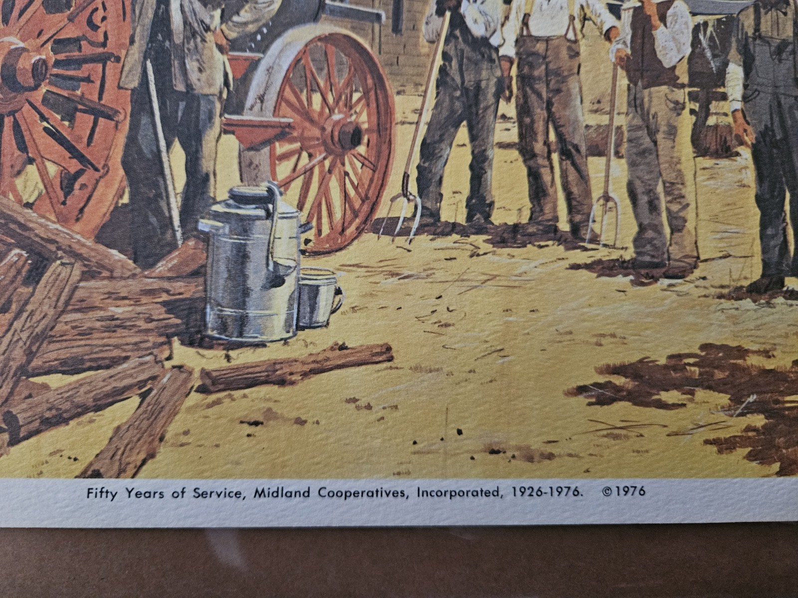 Vintage 1976 Midland Cooperatives 50th Anniversary Steam Threshing Art Print