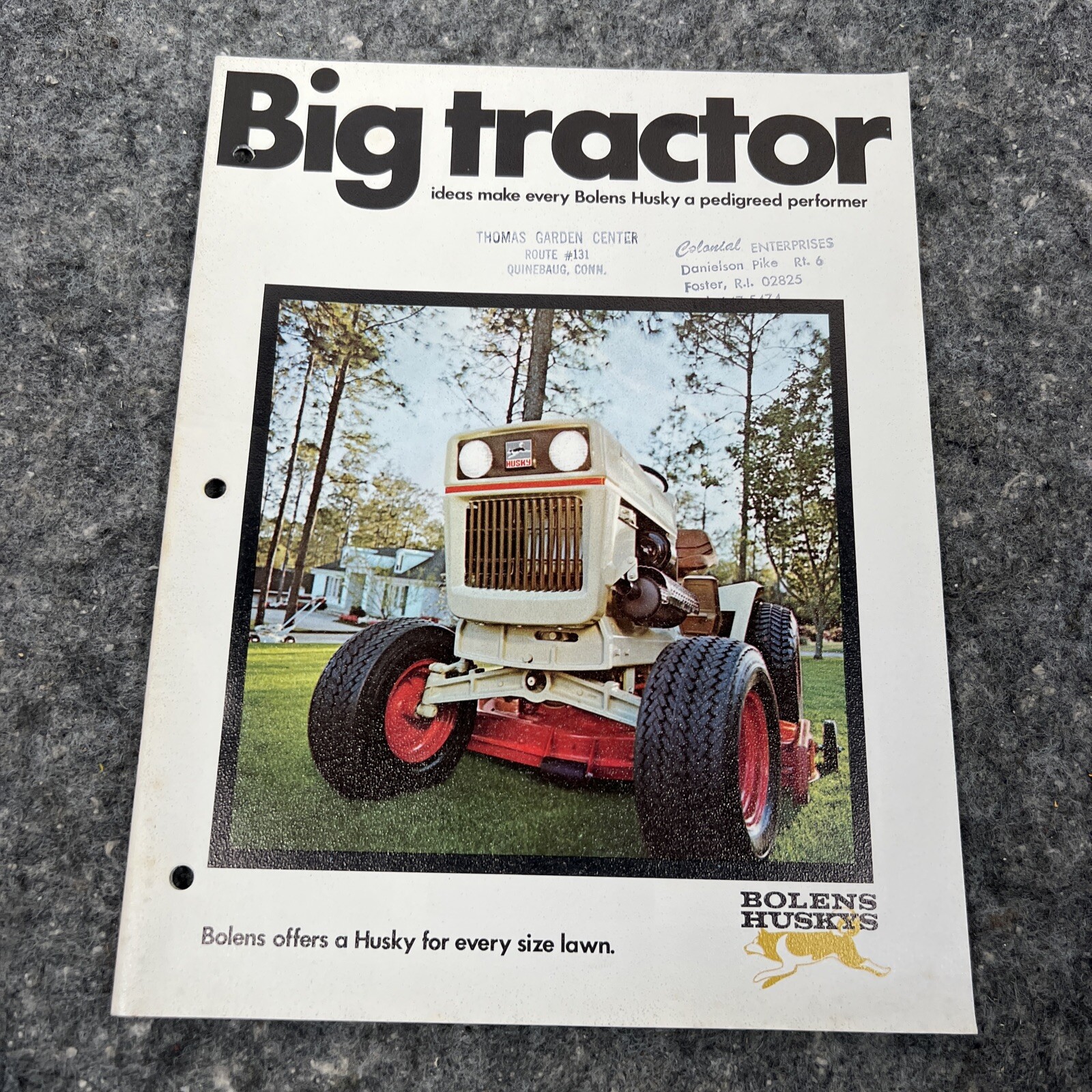 Bolens Husky Big Tractor Full Color Brochure 1886 1477 1476 1256 1054 853 813
