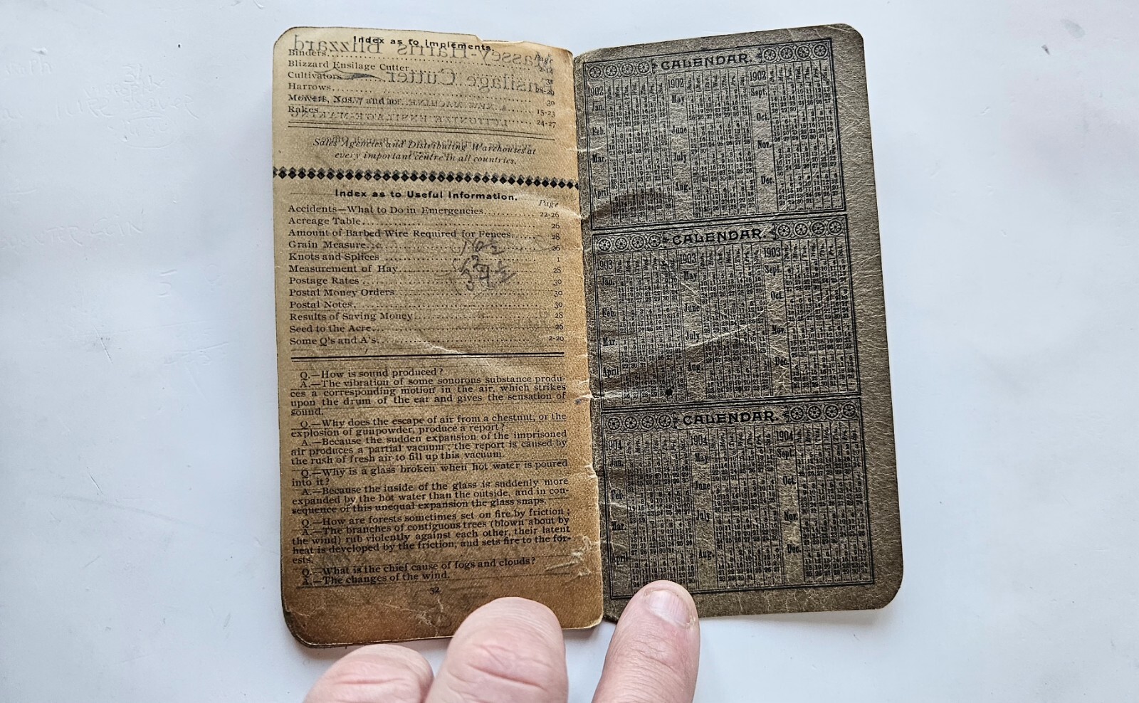 vtg 1904 massey harris pocket compendium booklet