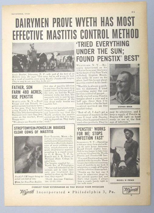 Original 1950 Wyeth Ad Features Russell French, Schenevus New York