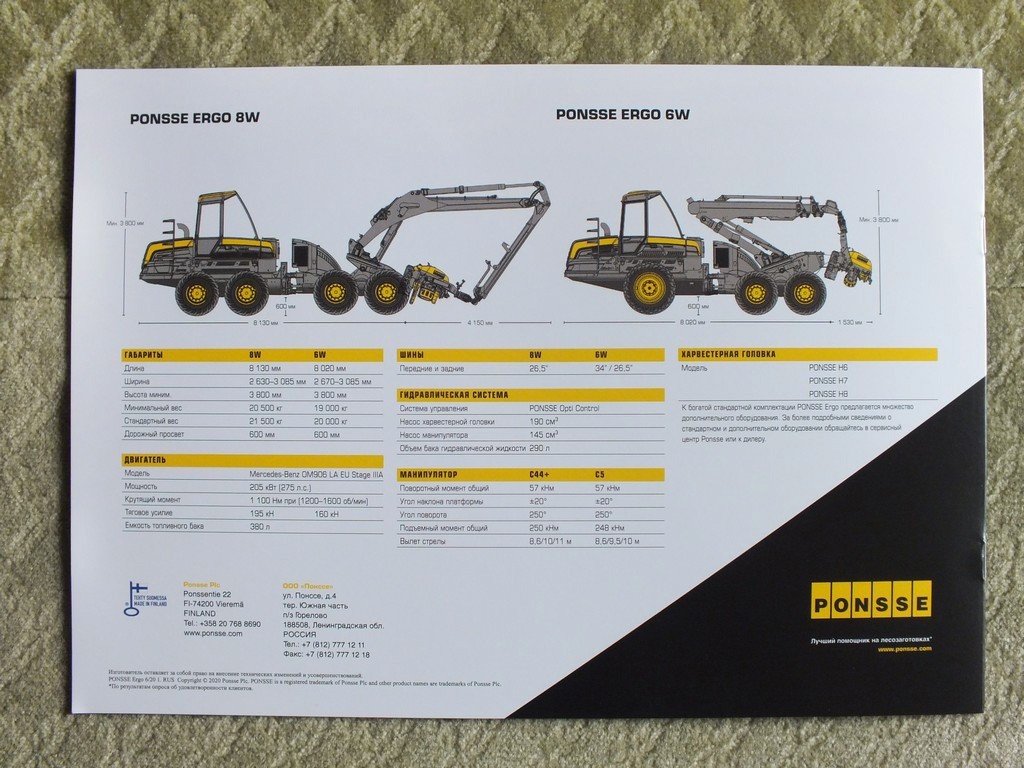 PONSSE ERGO Harvester Forestry Equipment Brochure 2020