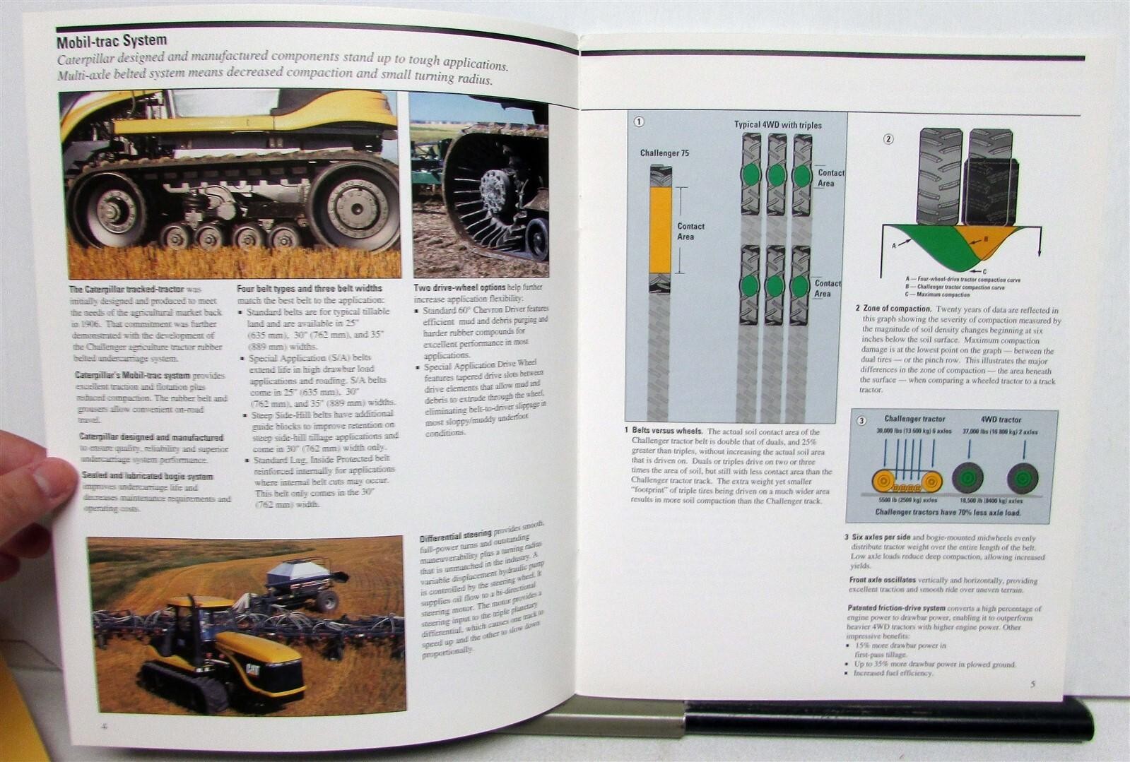 1998 Caterpillar Challenger 75E Articulated Tractor Specs Sales Brochure