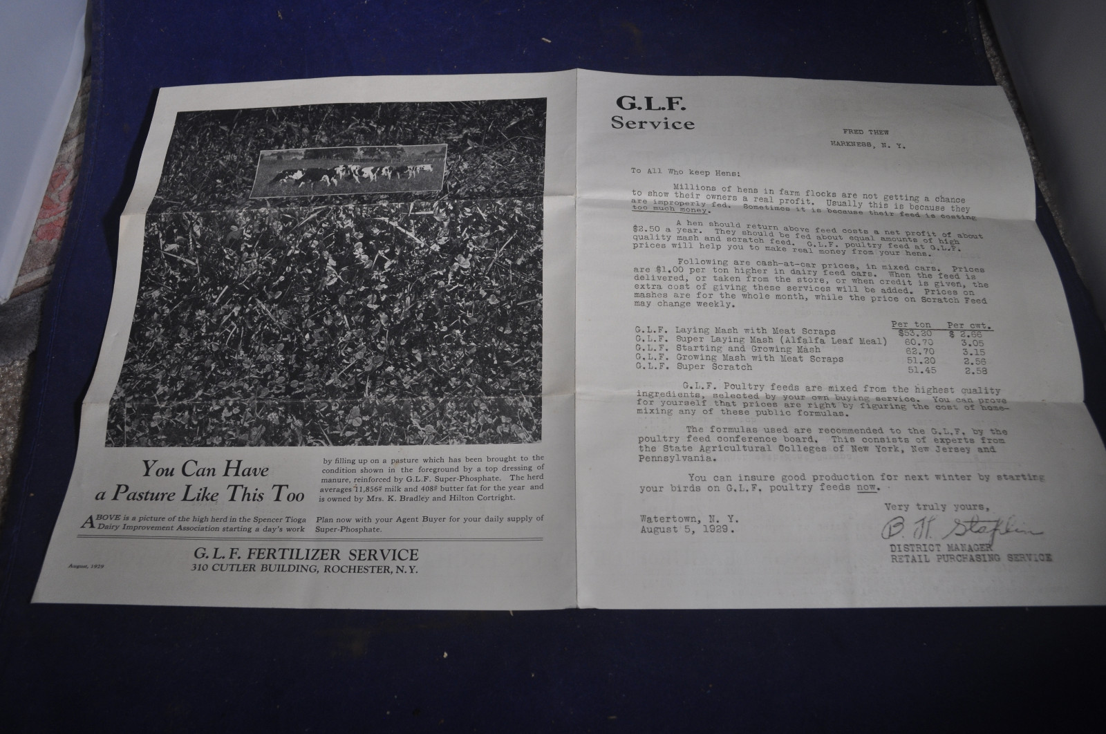 1929 Grange League Federation [Ithaca, NY] Feed & Fertilizer Brochure
