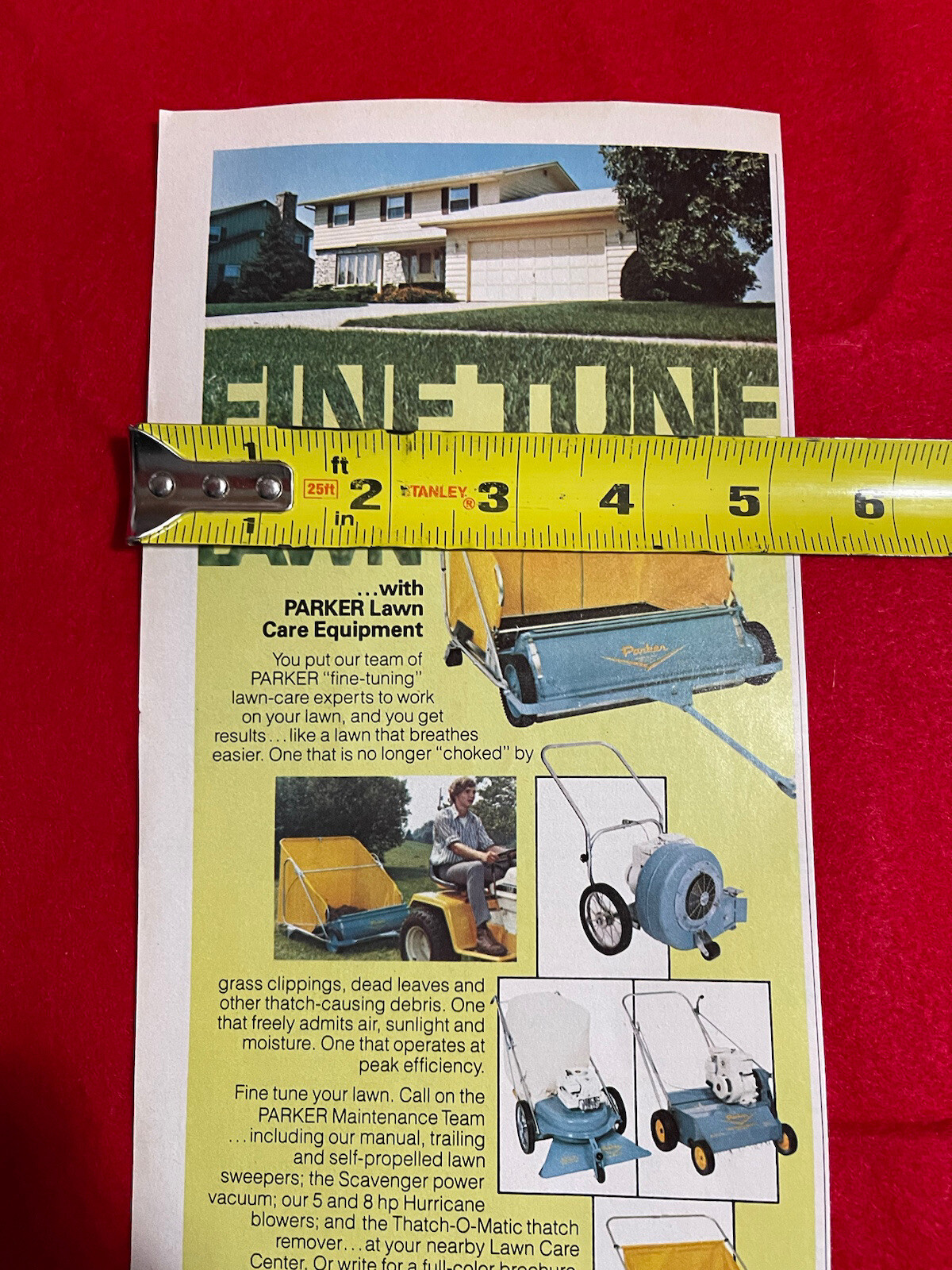 Vintage 1981 Parker Lawn Sweeper Print Ad