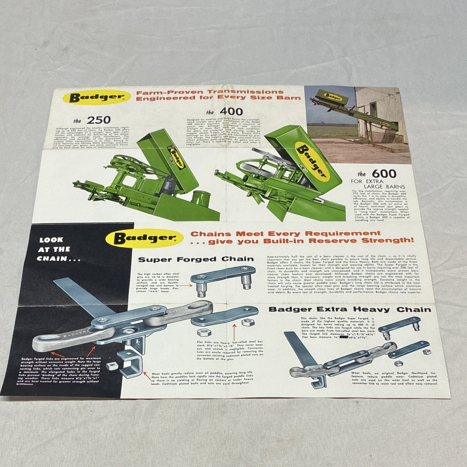 Badger Barn Cleaners Farm Engineered Agriculture Advertising Brochure