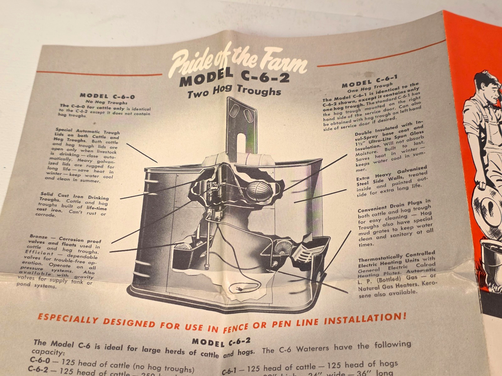 1950s Pride of the Farm Hog Livestock Automatic Water Feeder Brochure
