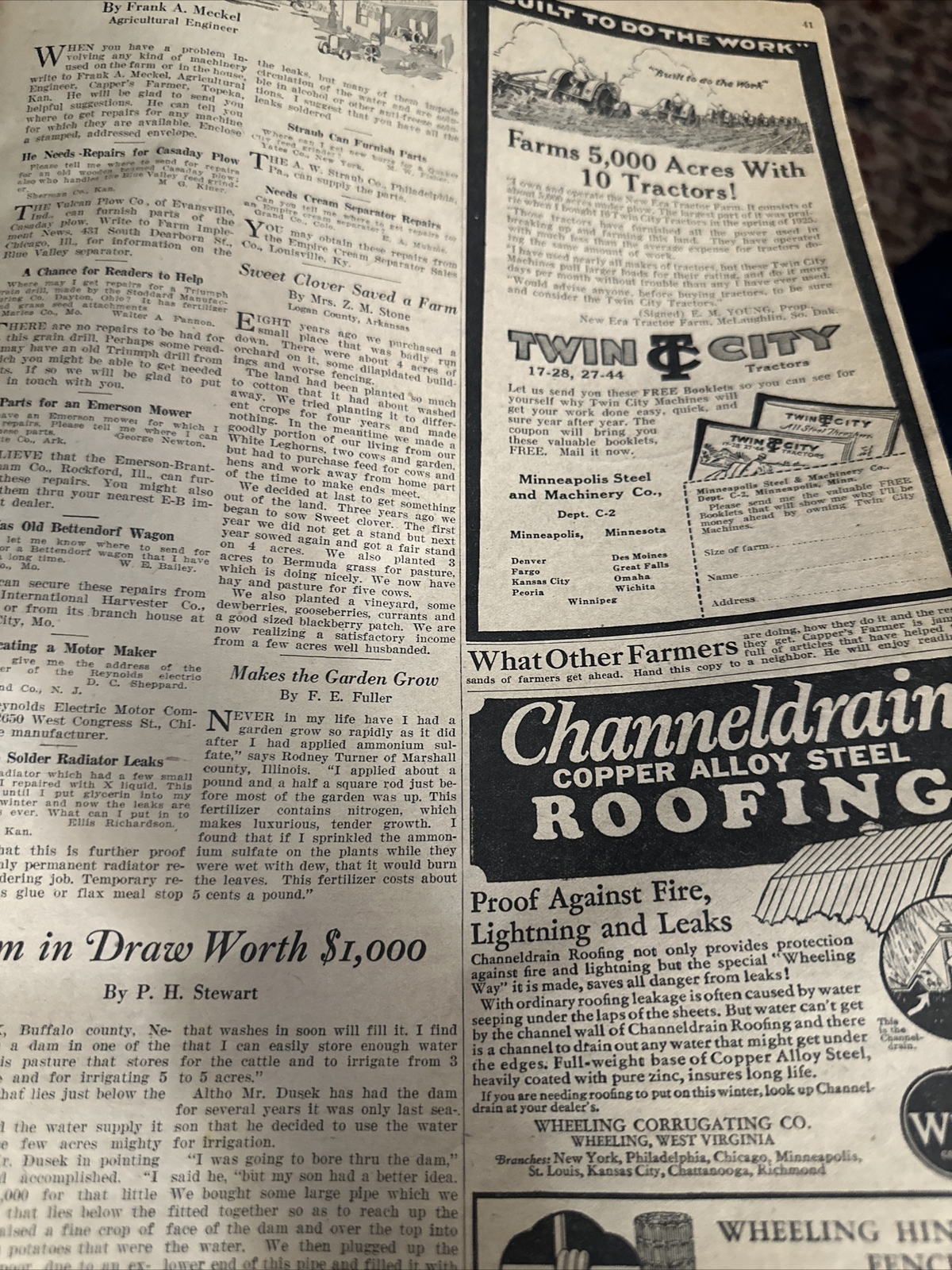 1928 Capper&rsquo;s Farmer Magazine Cover Only Vintage Farmhouse Art Advertising