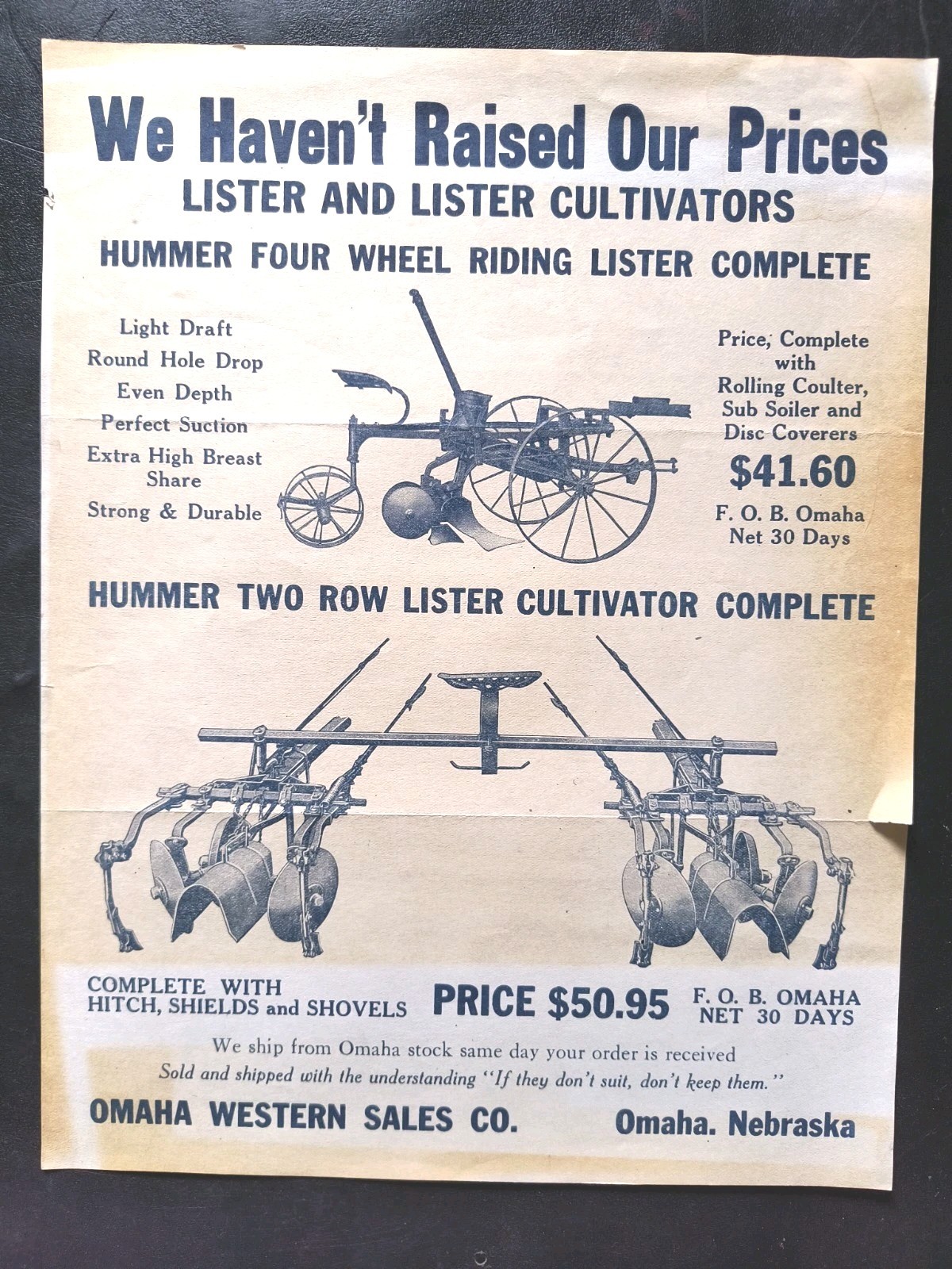 1920s Hummer Plow Works Sales Brochure Lot Springfield Ill. Farm Poster
