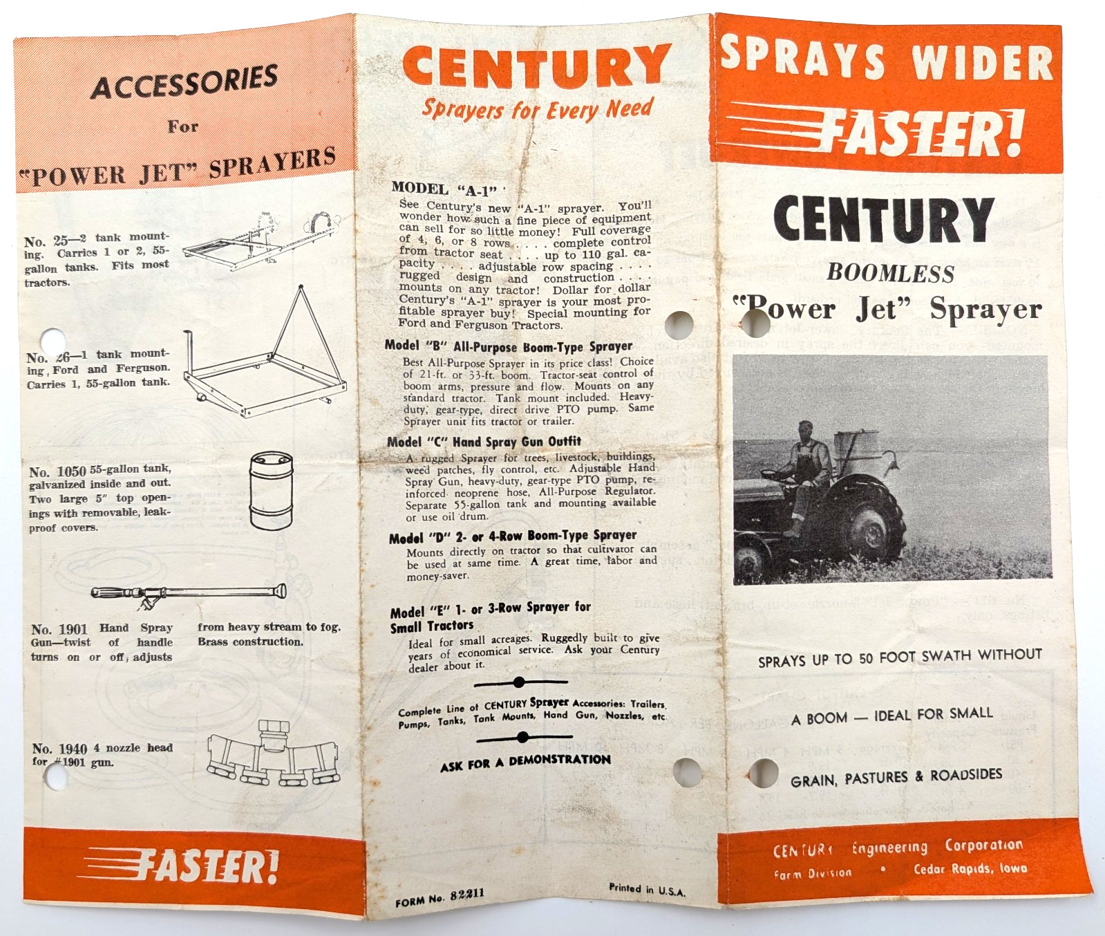 Vintage Century Boomless Power Jet Sprayer Leaflet – Brochure – Form No. 82211
