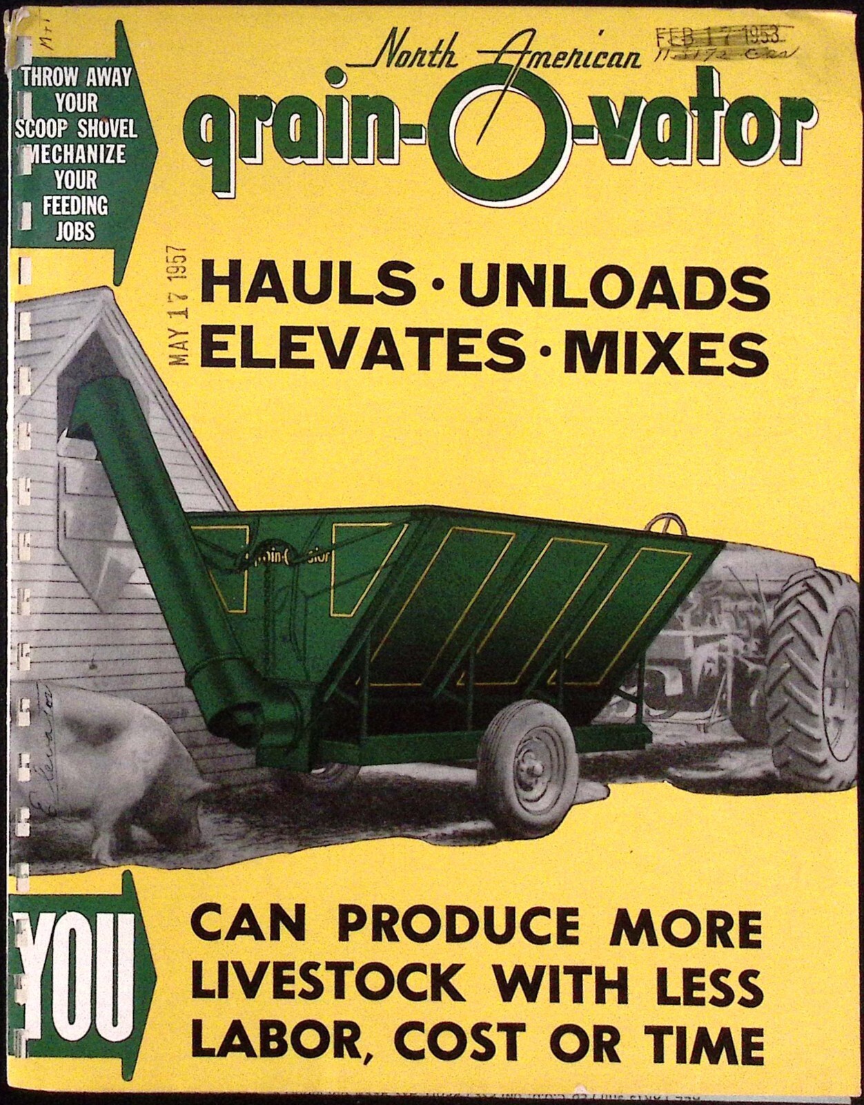 1957 North American Grain O Vator Hauls Unloads Elevates Mixes Dealer Brochure