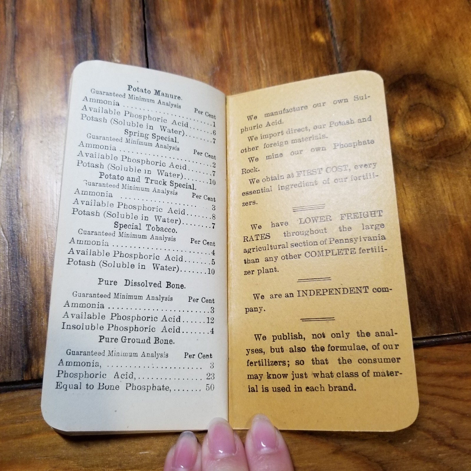 Vtg 1912 Dempwolf&rsquo;s Fertilizers Pocket Notebook York Chemical Works York, Pa CBN