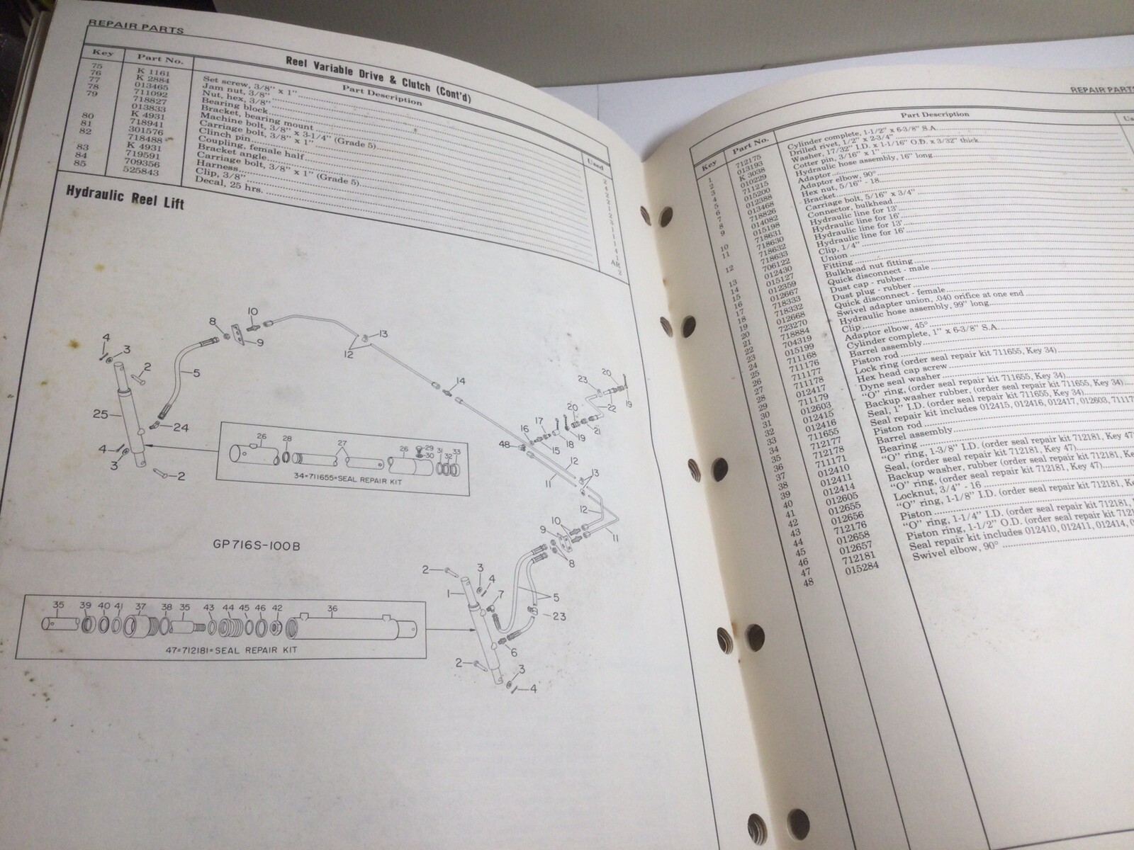 1954 AVCO NEW IDEA FARM EQUIPMENT OPERATOR’S MANUAL BEAN/GRAIN PLATFORM 713S 716
