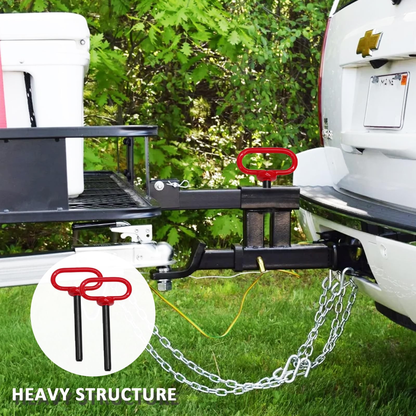 Qjaiune 2Pcs Lawn Mower Trailer Hitch Pin 3/8 x 4 Inch – x 4