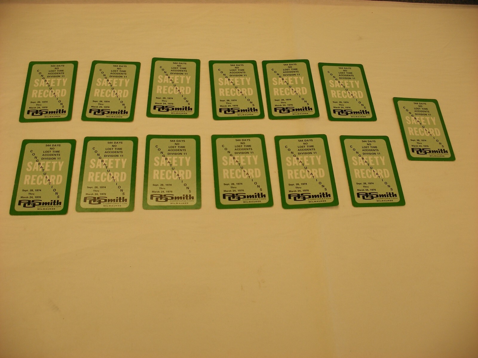 Vintage A.O. Smith Safety Record Comic Playing Cards – missing 3 of clubs