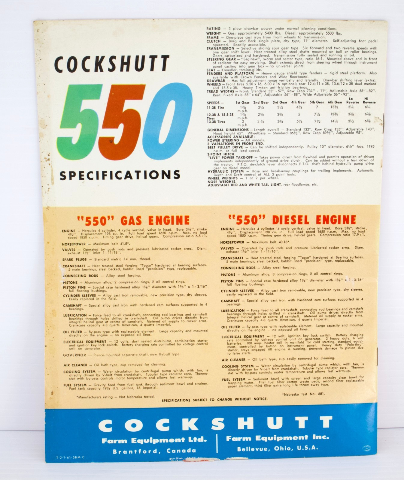 Vintage Cockshutt Tractor Sales Brochures Lot of 3