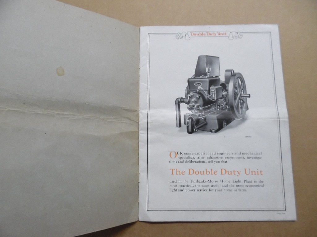 1922 Fairbanks Morse Double Duty Light Plant Catalog Z Engine Vintage Original