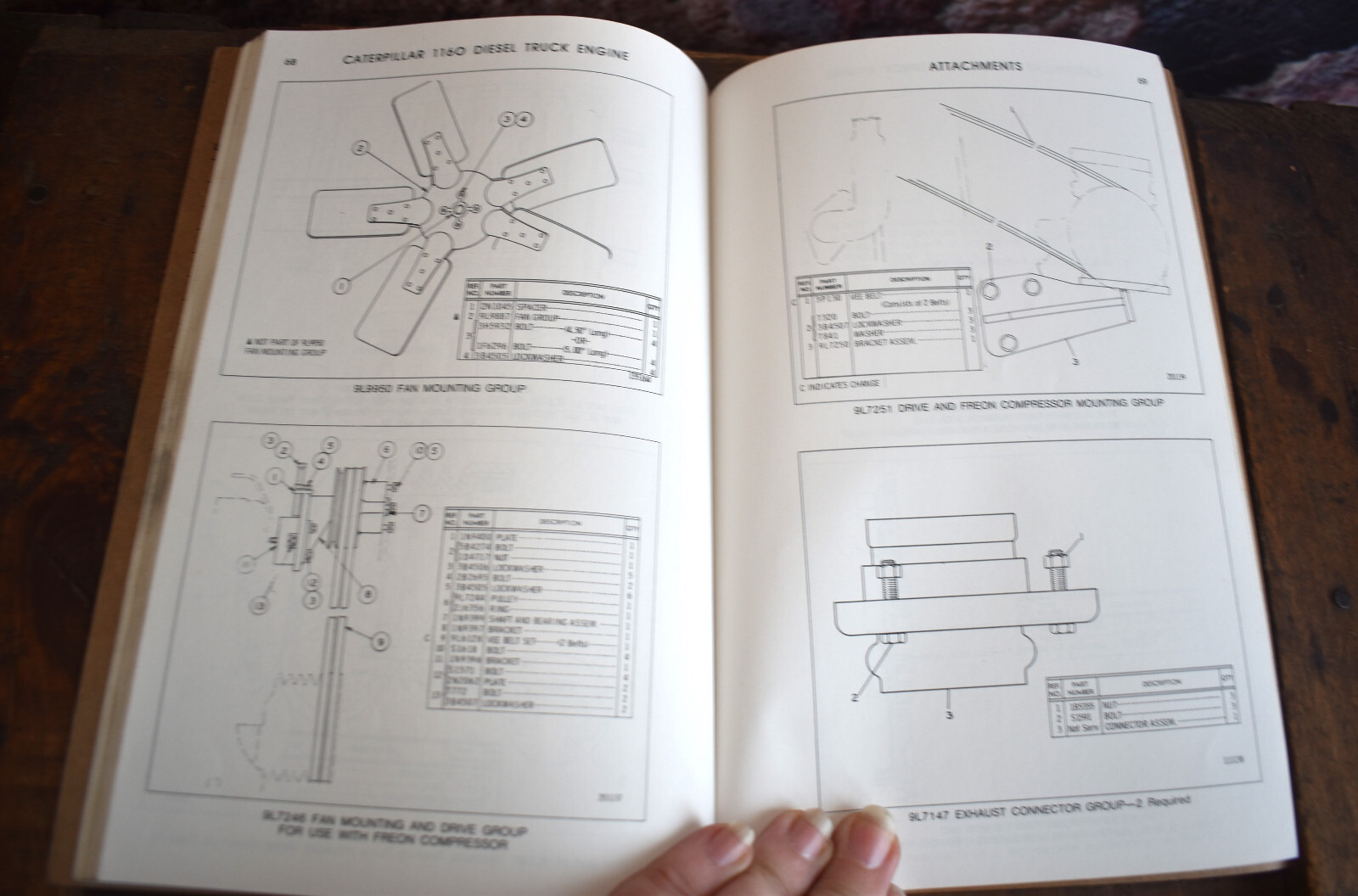 1975 Caterpillar 1160 Diesel Truck Engine Parts Book Catalog